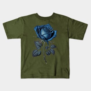 Blue Rose Drawing, Flower Drawing, Gift For Her Kids T-Shirt